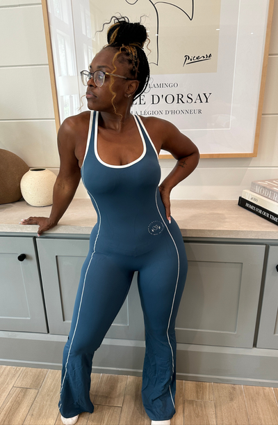 Contrast Backless Jumpsuit