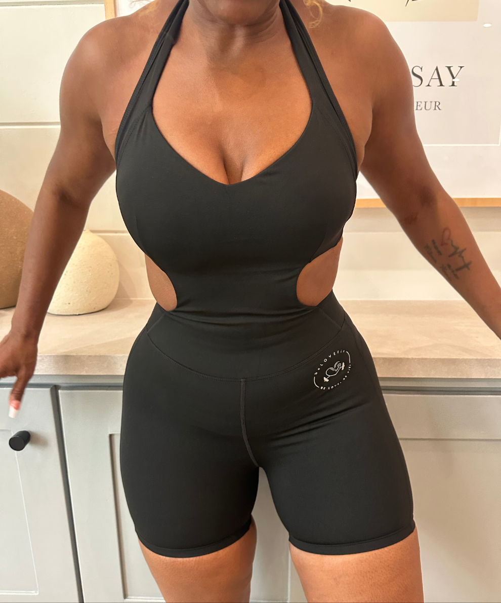 Backless Halter Romper