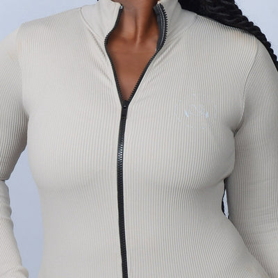 Stone Ribbed Jumpsuit