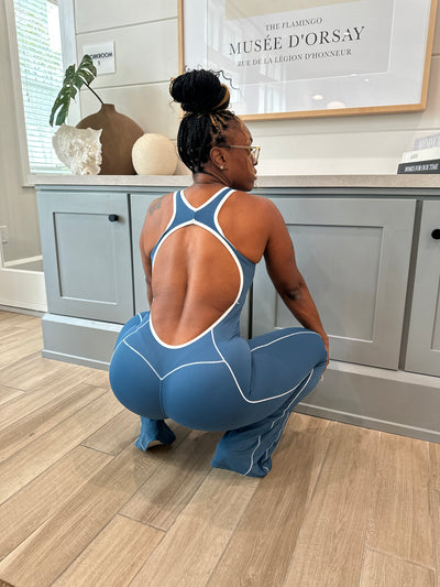 Contrast Backless Jumpsuit